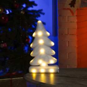 Фигура световая "Белая ёлочка", 18 LED, 20х25х12 см, фиксинг, от батар. (не в компл) в Донецке