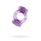 Эрекционное кольцо на пенис с двойной вибрациейTOYFA, TPE, фиолетовый - фото 7948649