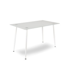 Обеденный стол DA 1010-1, 1200 х 700 х 750 мм, калёное стекло 8 мм, цвет белый