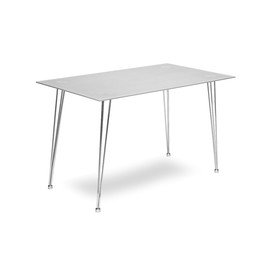 Обеденный стол DA 1012, 1200 х 700 х 750 мм, калёное стекло 8 мм, хром, цвет светло-серый