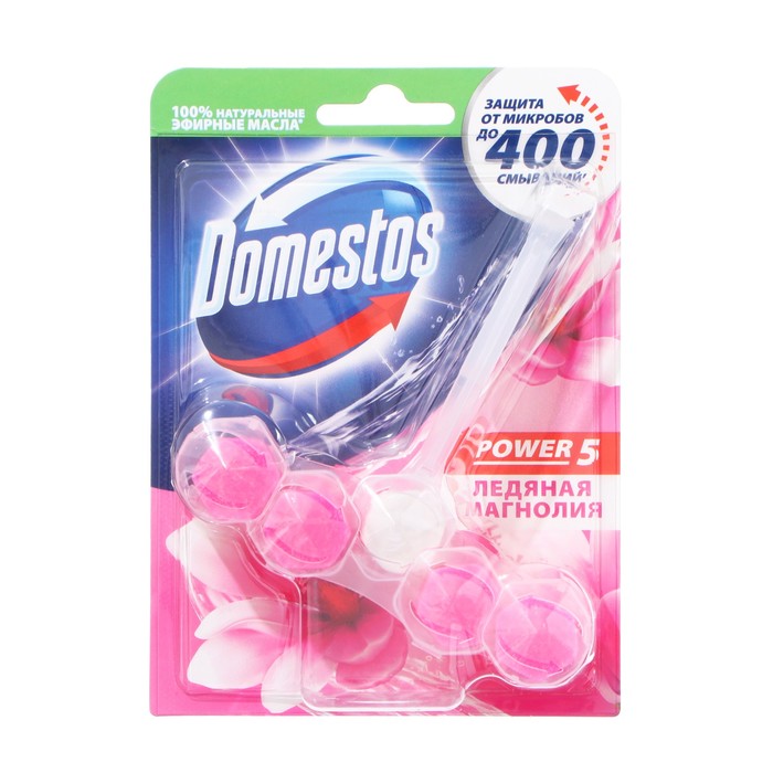 Блок для очищения унитаза Domestos power 5 «Ледяная магнолия», 55 г