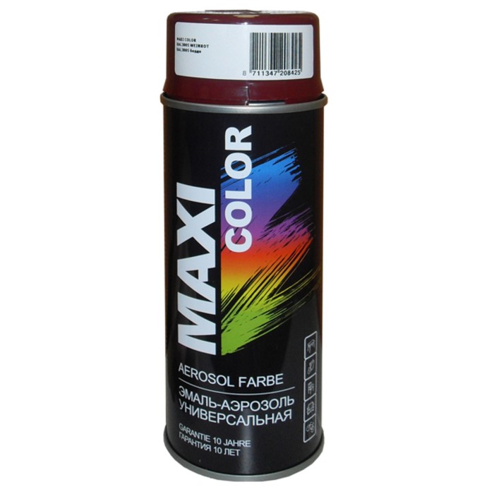 Эмаль-аэрозоль MAXI COLOR RAL3005, бордо, 400 мл