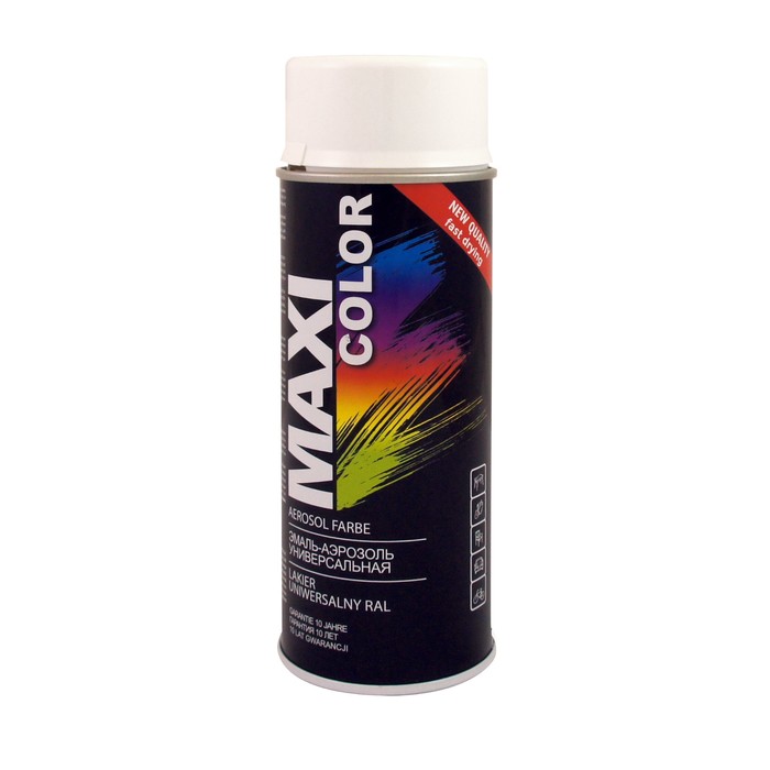 Эмаль-аэрозоль MAXI COLOR RAL9010, белая матовая, 400 мл