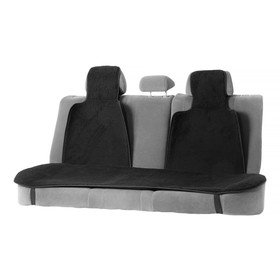Накидки на заднее сиденье, нат. шерсть, 135х55 и 75х55 см, черный, набор 3 шт