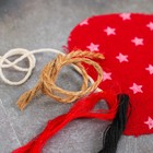 Новогодняя ёлочная игрушка, Набор для создания подвески из ткани "Олень с бубенчиками",цвет красный