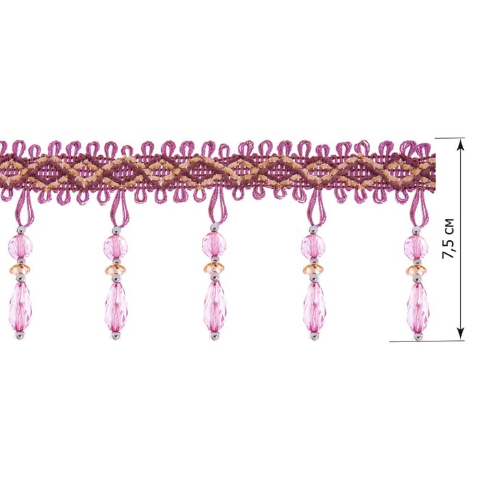 Бахрома в рулоне (25 м), цвет розовый