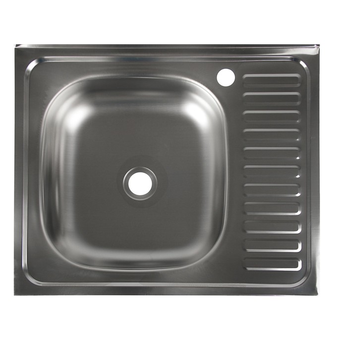 Мойка кухонная "Владикс", накладная, без сифона, 60х50 см, левая, нержавеющая сталь 0.4 мм