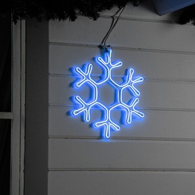 Неоновая фигура «Снежинка», 40 см, 360 LED, 220 В, свечение синее