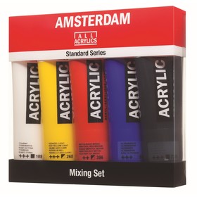 Краска акриловая в тубе, набор 5 цветов х 120 мл, Royal Talens Amsterdam "Стандарт Mixing"