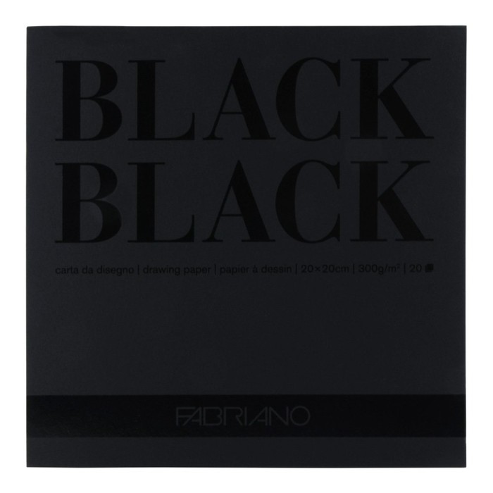 Альбом для Сухих техник квадрат 200*200 Fabriano BlackBlack 20л 300г/м скл Satin