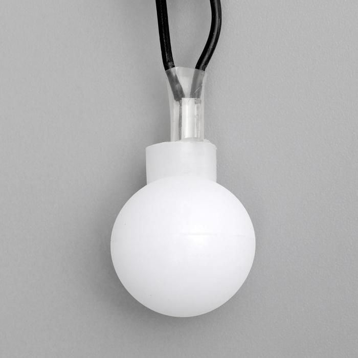 НИТЬ, 5м. с насад. “Шарики Белые”, Н.Т. LED-30-220V, 8 режимов, БЕЛЫЙ