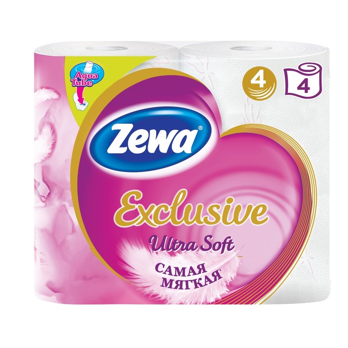 Туалетная бумага Zewa Exclusive Ultra Soft, 4 слоя, 4 рулона