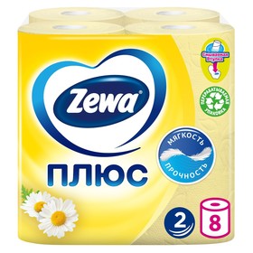 Туалетная бумага Zewa Плюс аромат «Ромашка», 2 слоя, 8 рулонов