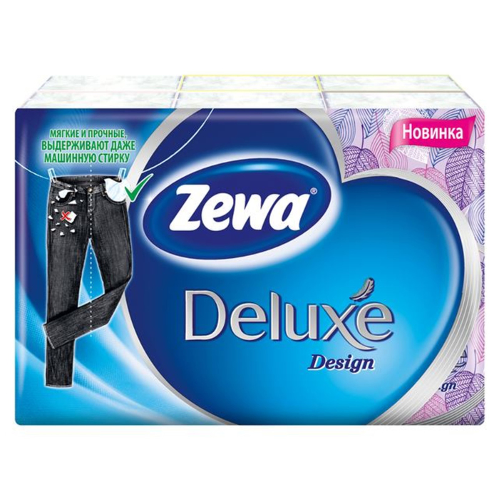 Носовые Платки Zewa Deluxe Design, 3 слоя, 6 упак. по 10шт