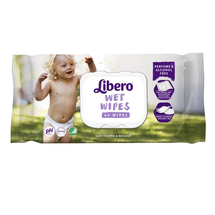 Влажные салфетки Libero Wet Wipes сменный блок, 64 шт