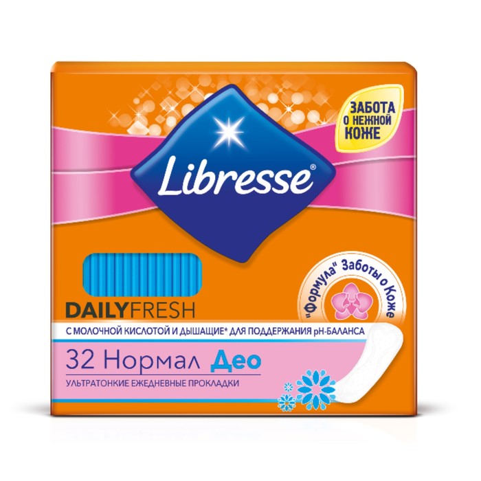 Ежедневные прокладки Libresse Dailyfresh Normal Deo, 32 шт