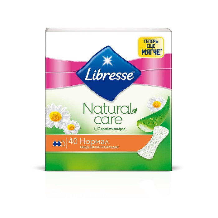 Ежедневные прокладки Libresse Natural Care Normal, 40 шт