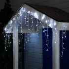 Гирлянда «Бахрома» 3 × 0.6 м, IP44, УМС, белая нить, 160 LED, свечение белое, мерцание белым, 220 В - фото 1234372