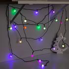 Гирлянда «Нить» 5 м с насадками «Шарики белые», IP20, тёмная нить, 20 LED, свечение мульти (RG/RB), мигание, 220 В 3590712