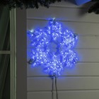 Светодиодная фигура «Снежинка», 55 см, дюралайт, 144 LED, 220 В, мерцание, свечение синий/белый - фото 547539