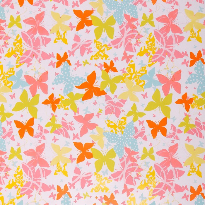 Винтажная оберточная бумага. Декоративная бумага. Оберточная бумага с бабочками для подарка. Бумага упаковочная мелованная с полноцветом. Бумага упаковочная крафт "птички", 0,6 х 10 м.