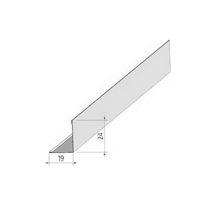 Угол пристенный стальной, белый, 300x0,19x0,24см