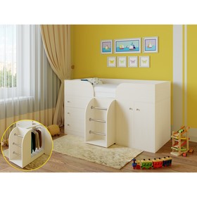 Детская кровать-чердак «Астра 5», цвет дуб молочный/дуб молочный
