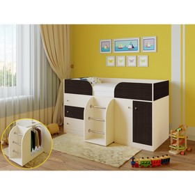 Детская кровать-чердак «Астра 5», цвет дуб молочный/венге