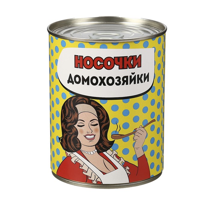 Носки в консервной банке &quot;Носочки домохозяйки&quot;  (носки женские, цвет микс)