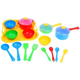 Набор посуды столовый "Ромашка", 19 предметов, цвета МИКС