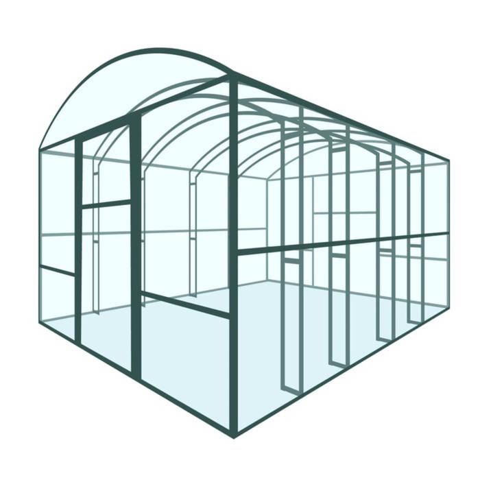 Каркас теплицы «Павильонная», 15 × 6 × 2 м, металл, без поликарбоната