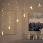 Гирлянда «Бахрома-арка» 2.5 × 1.2 м с насадками «Звёзды», IP20, прозрачная нить, 136 LED, свечение тёплое белое, 8 режимов, 220 В 3612418