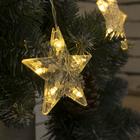 Гирлянда «Бахрома-арка» 2.5 × 1.2 м с насадками «Звёзды», IP20, прозрачная нить, 136 LED, свечение тёплое белое, 8 режимов, 220 В 3612418