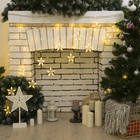 Гирлянда «Бахрома-арка» 2.5 × 1.2 м с насадками «Звёзды», IP20, прозрачная нить, 136 LED, свечение тёплое белое, 8 режимов, 220 В 3612418