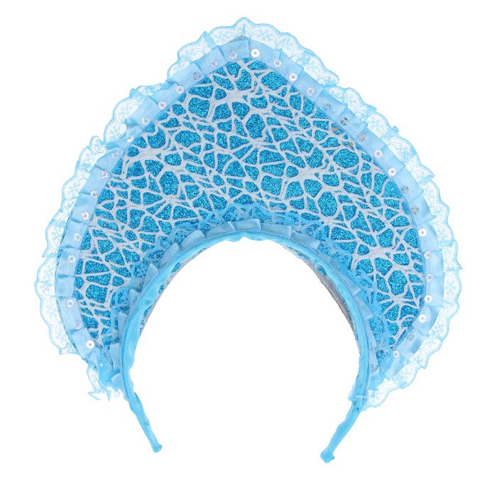 Карнавальный кокошник &quot;Сказка&quot;, цвет сине белый