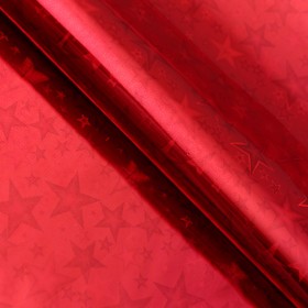 Бумага голографическая "Звездопад", цвет красный, 70 х 100 см в Донецке