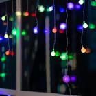 Гирлянда «Бахрома» 1.8 × 0.5 м с насадками «Шарики и ёжики», IP20, прозрачная нить, 48 LED, свечение мульти (RG/RB), мигание, 220 В 3556866