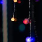 Гирлянда «Бахрома» 1.8 × 0.5 м с насадками «Шарики и ёжики», IP20, прозрачная нить, 48 LED, свечение мульти (RG/RB), мигание, 220 В 3556866