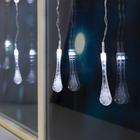 Гирлянда «Занавес» 2.5 × 0.65 м с насадками «Капли», IP20, прозрачная нить, 50 LED, свечение белое, 8 режимов, 220 В 3612411