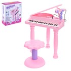 Пианино «Розовая мечта» с микрофоном и стульчиком, световые и звуковые эффекты - фото 577700