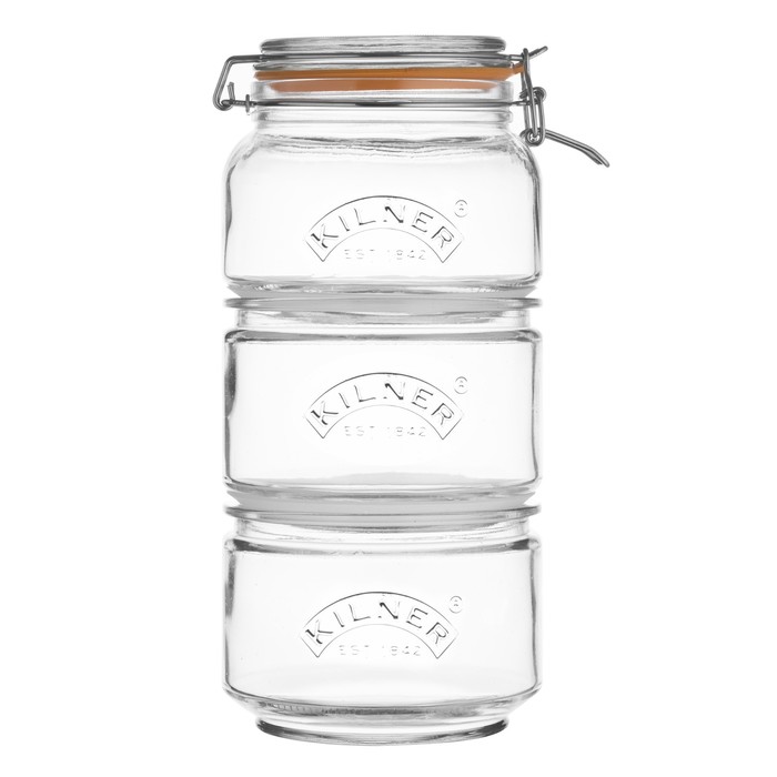 Набор из 3 банок Kilner Clip Top, 17.5 × 17.5 × 32 см