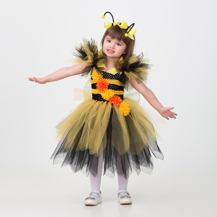 Карнавальный костюм «Пчёлка», сделай сам, корсет, ленты, брошки, аксессуары - фото 8691406