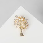 Брошь "Дерево заснеженное" с жемчугом, цвет белый в золоте - фото 2878443