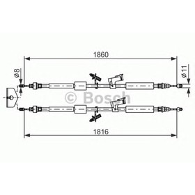 Трос стояночного тормоза BOSCH 1987482189 3994545