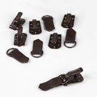 Крючки пришивные, металлические, для верхней одежды, 5 × 1,5 см, 6 шт, цвет коричневый - фото 842349
