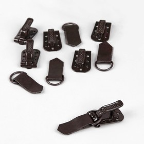 Крючки металлические для верхней одежды, 5 × 1,5 см, 6 шт, цвет коричневый