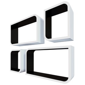 Комплект полок «Мадрид», 50 × 30 × 12 см, 30 × 24 × 12 см, цвет белый/чёрный
