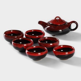 {{photo.Alt || photo.Description || 'Набор для чайной церемонии «Лунное озеро», 7 предметов: чайник 150 мл, 6 пиал 50 мл, цвет красный'}}