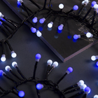 УЦЕНКА НИТЬ уличная, УМС, Мишура шарики Д:4 м. Н.Т. LED-400-31V 8 режимов, БЕЛО-СИНИЙ