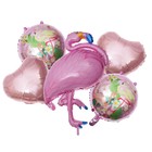 Букет из шаров «Фламинго», фольга, набор из 5 шт. - фото 4349950